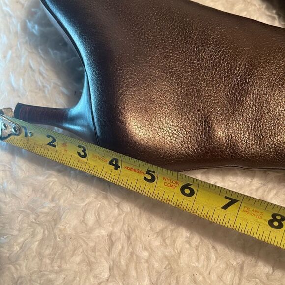 Paraphrase leather metallic Bronze ankle boots pointed toe side zipper SZ9M - Picture 8 of 9